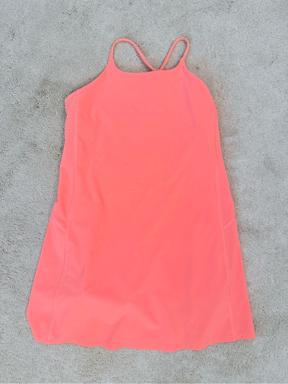 Athleta Coral Pink Girls' 8 Casual Tank Dress with Crisscross Straps